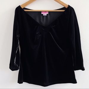 Pinup Couture black velvet Lolita 3/4 sleeve top